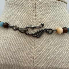 Vtg Lamp Work swirl Glass Necklace Murano Venetian Czech Pastel Rare Estate