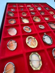 Antique Cameo Brooch Collection. 35 Total