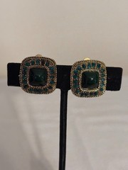 Green and Gold Color Clip Earrings for any occasion