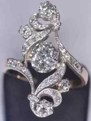 Vintage Art Deco Style 3.2Ct Lab Created Diamond Wedding 14K White Gold FN Ring