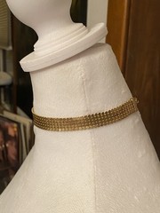 Vintage Gold Tone Metal Mesh Choker Necklace Estate Jewelry