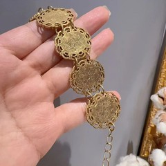 Vintage Cameo Portrait Bracelet Retro Gold Color Hollow Charm Bangle for Women