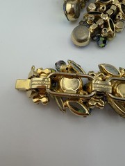 Juliana D&E AB Rhinestone Bracelet Earring Necklace Set Parure Vintage Book