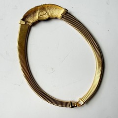Vintage Morgan Taylor Bronze Enamel Goldtone Omega Collar Necklace