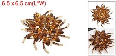 Rhinestone Flower Brooch Pin Vintage Crystal Flower Lapel Pin Coffee