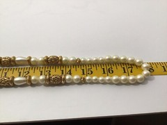 Vtg Necklace 1928 Brand Cultura Glass Faux Pearls 35” Weighs 2.9oz Opera Length