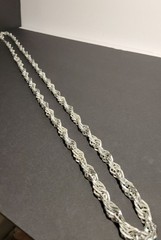 Vintage West German Eloxal Aluminum Triple Strand 58″ Statement Necklace