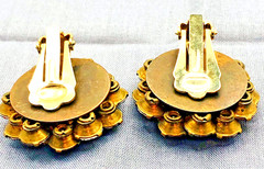 Excellent Vintage Deep Pink Aurora Borealis Domed Brooch & Clip Back Earrings