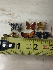 Vintage Lot of 6 Butterfly Brooch – Pin Gold-Tone & Silver-tone Various Sizes