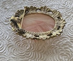 Unique vintage dry flower cameo brooch / Pendant