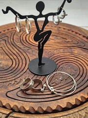 Unique Vintage Silver Hoop Earrings Lot. Variety Of Styles Metals Sizes. Pierced