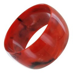 Made in Italy Red Black Wide Marbled Bangle Bracelet Ladies Standard Size