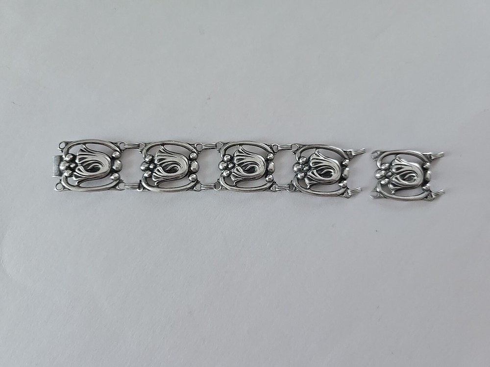 Circa 1940’s Danecraft Felch & Co. Sterling Tulip Bracelet Needs Repairs ~ Parts