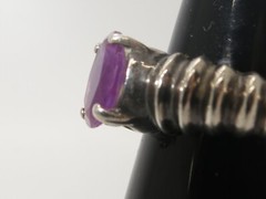 Nice Vintage Sterling Silver and Amethyst Ring Size 6