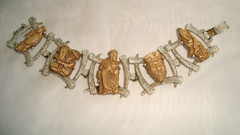 Vintage Unsigned Colco Chinese gods of Fortune Bracelet ~Excellent