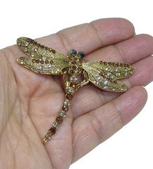Fancy Dragonfly Crystal Rhinestones Brooch Pin USA Seller