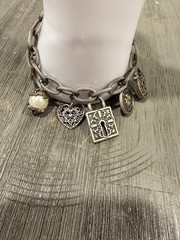 Vintage 90s Y2K American Eagle Brand Love & Luck Charm Bracelet
