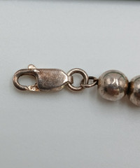VTG 925 MO Ball Bead Bracelet Unisex 7.5in Sterling Silver 7gtw Thick Sturdy