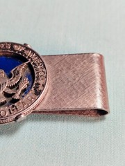 Vintage United States Half Dollar Money Clip Cut Out Coin Silver Plate