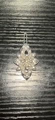 Vintage Silver Tone Rhinestone Hair Pin Beautiful Flower and Bow Shape