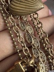 Maximal Art JOHN WIND Love & Luck Gold Tone Tripple Strand Charm Necklace