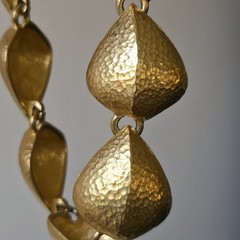 Vintage Givenchy Necklace 1980s Gold Tone Textured Dome