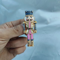 Nutcracker Soldier Brooch Enamel Walnut Soldier Puppet Series Corsage