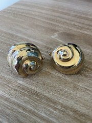 Vintage Gold Plated Spiral Scarf Clip Set