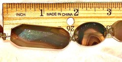 Antique Scottish Banded Agate Necklace Natural Stone Victorian Vtg Antique 22”