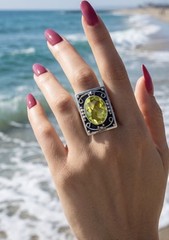 Vintage Nicky Butler Lemon Quartz RAJ Limited Addition Retired Ring Size 8