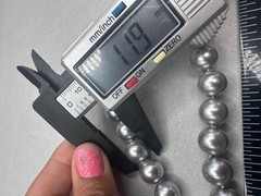 Minimalist Light Grey Glass Pearl Choker Stainless Toggle