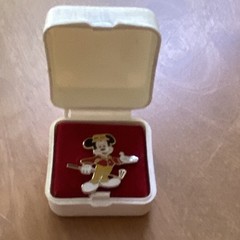 Gold Enamel Cartoon Tie Tack w/ Chain, Unisex Adults, Fashion, In Box