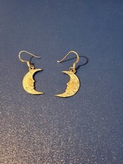 Sterling Silver Moon Dangle Earrings