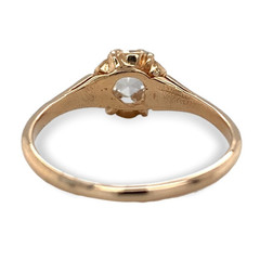 Victorian 14k Yellow Gold .37ct Rose Cut Genuine Natural Diamond Ring (#J7484)