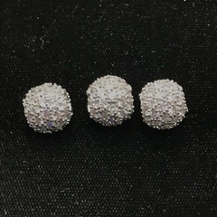 Vintage Silver Tone Pave CZ Ball Design Slide Pendant