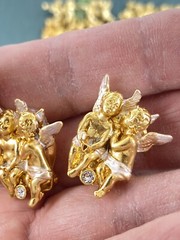 I Am Edgar Berebi All 4 Vintage All In A row Angels 3 Pins 1 Pair Earring