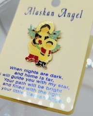 Alaska Angels Pin Estate Jewelry PRAYING ANGEL with Prayer Religious Vintage