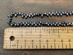 Genuine Pearl Beaded Necklace Tiny Beads Artisan Jewelry Peacock Hues Dainty