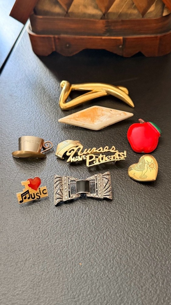 Vintage Assorted Brooch Pin Lot – 7 Piece Collection