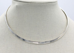 VTG CII Mexico Modernist Sterling Silver 925 Collar Neck Wire Necklace 22.06g