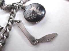 Sterling Silver Charm Bracelet Antique- Lil’ Eightball + 11 Other S/S Charms