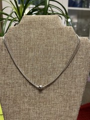 VINTAGE ESTATE STERLING SILVER 925 SLIDING BALL AND 3 CHAIN NECKLACE SET 16”