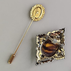 Vintage Cameo Lot of 9 Pendant Stick Pin Brooch Glass Resin MOP