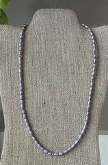 Fab 1950s Lavender Freshwater Pearls Necklace Orate Magnetic Clasp Japan VTG