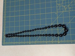 Black Plastic Oval Beaded Necklace Ball Chain Lobster Clasp 24in No Stone