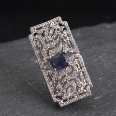 Vintage Court-style Cut-out Rectangular Simple Creative Brooch Men Jewelry Gift
