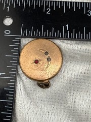 Vintage Gold Filled Pendant Charm Paste Stones Half Moon Celestial