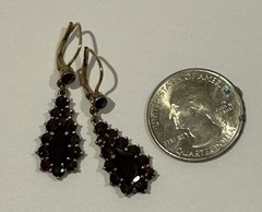 Antique Edwardian Garnet Earrings Gorgeous Deep Rdd