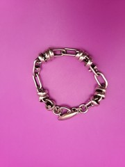 Vintage 925 Modernist Unisex Wrapped Link Bracelet Toggle Close 42g Apx 7.75”