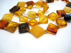 Genuine Amber Beautiful Baltic Amber Necklace Square Beads 19.5 in !!!